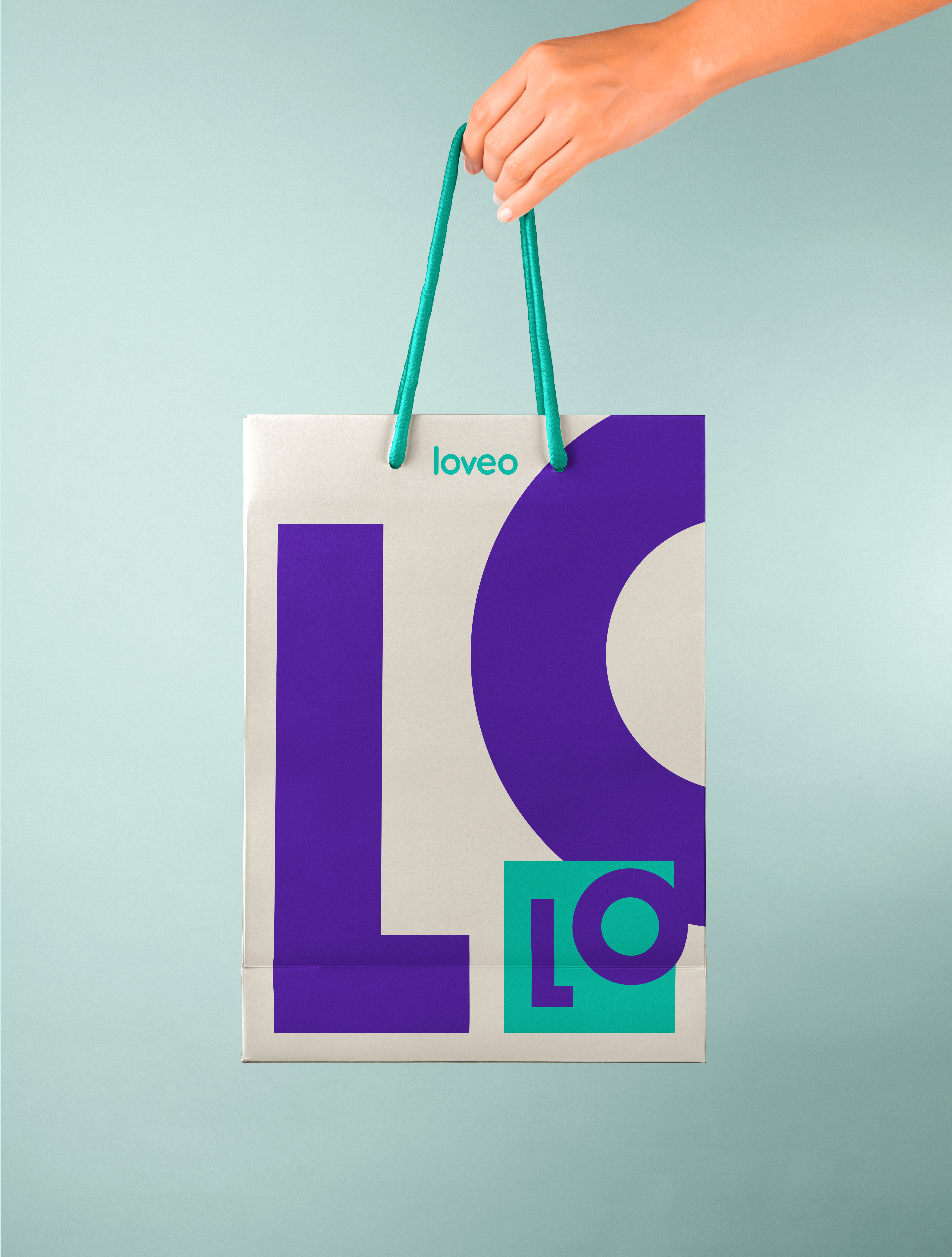 Bolsa de papel con marca Loveo
