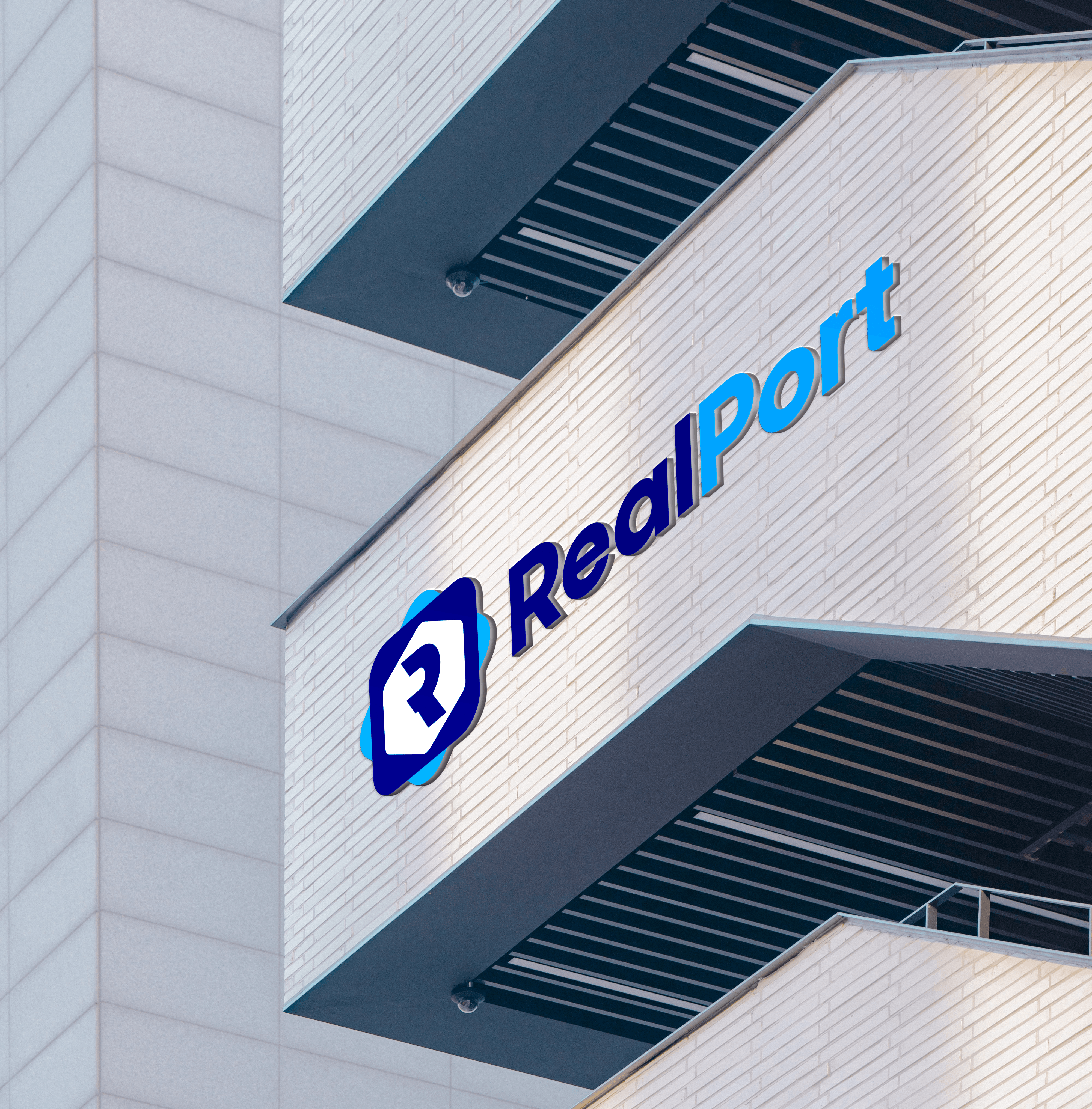 RealPort building sign mockup